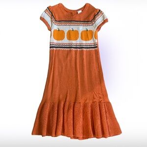 Pumpkin Fall Fairisle Knitted Sweater Dress Size 8